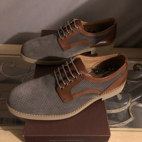 Johnston & Murphy Other - Men’s gray perforated suede plain toe